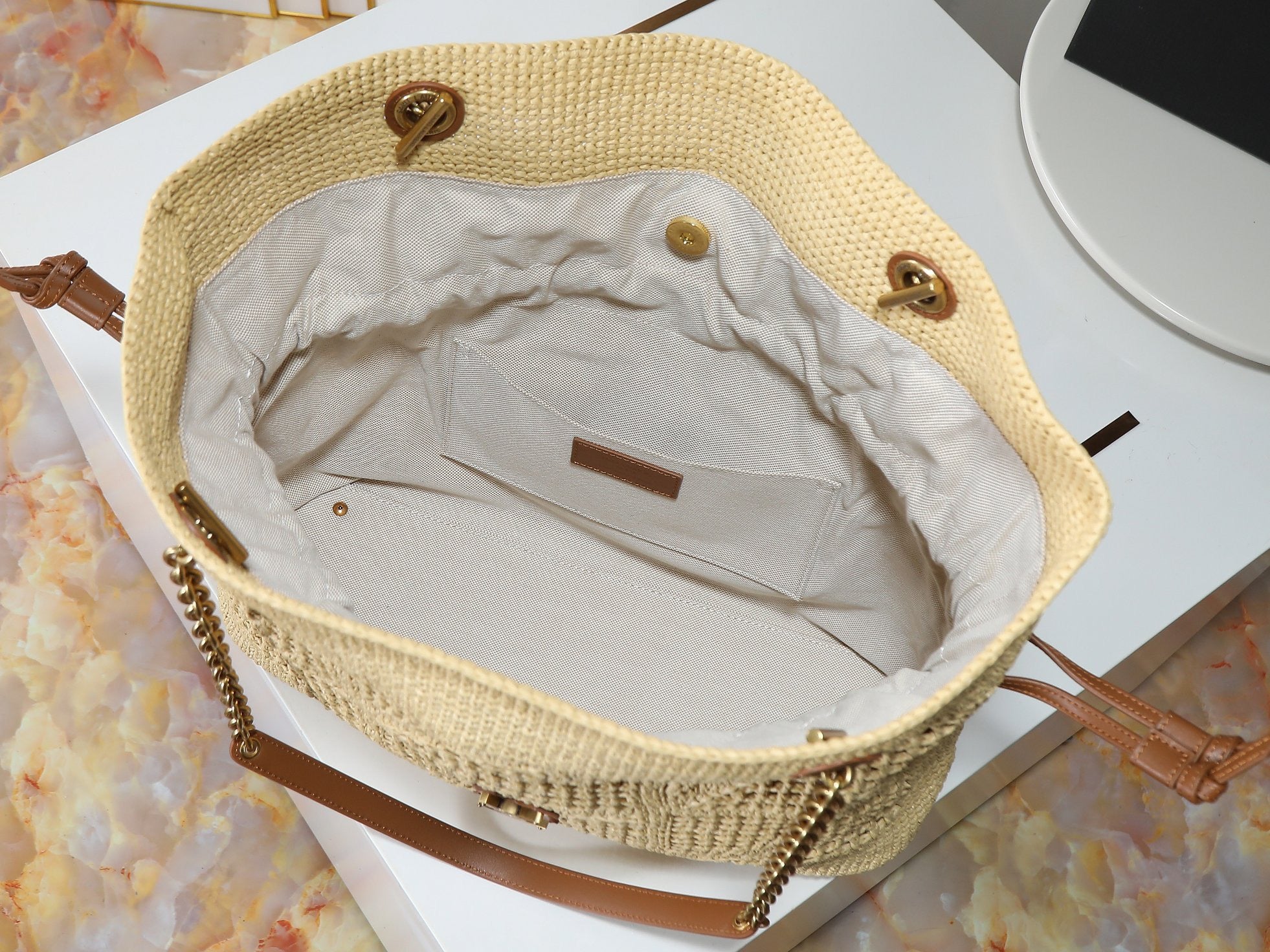 Bolso Shopper YSL Jamie de rafia